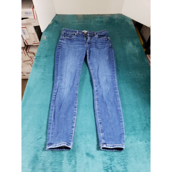 Loft Jeans Size 2 Petite Womens Blue Stretch Pants Ladies Mid Rise Skinny - Picture 1 of 13
